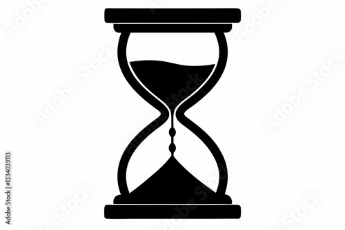 hourglass line art silhouette vector illustration