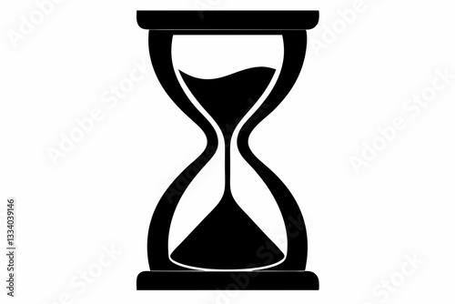 hourglass line art silhouette vector illustration