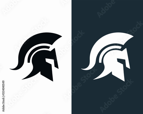 Spartan logo design icon symbol vector illustration. Spartan warrior helmet logo design template