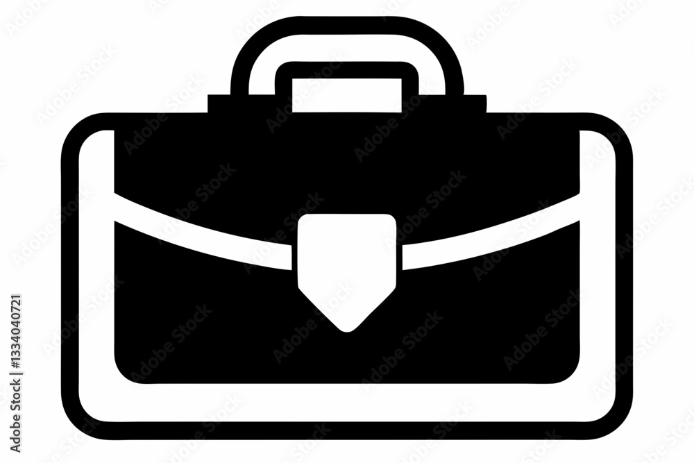 briefcase sign symbol line art silhouette vector illustration