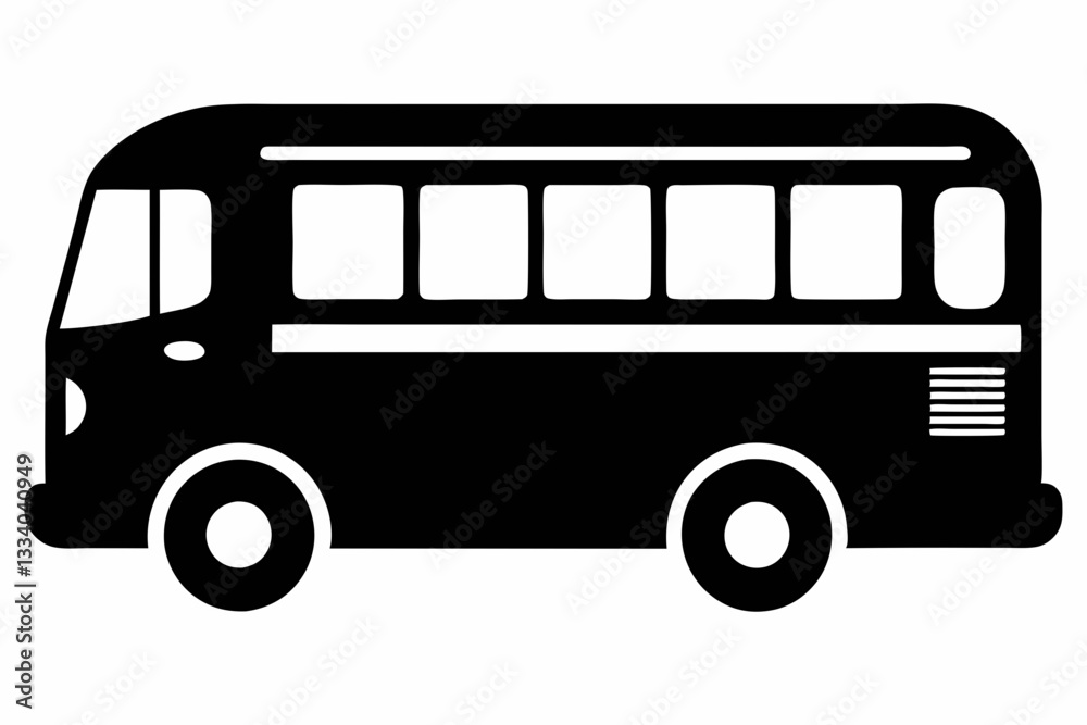 bus icon line art silhouette vector illustration bus icon line art silhouette vector illustration