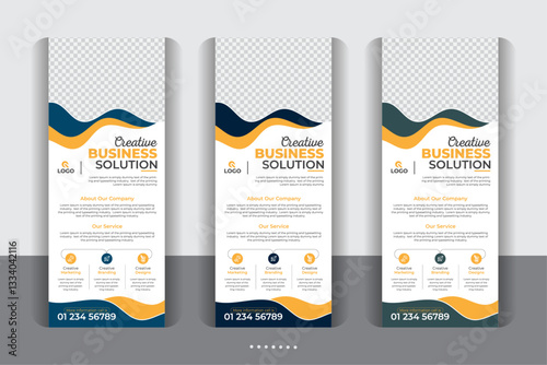 Vertical display banner, Abstract rollup banner design, modern creative rollup, unique pull up banner template design