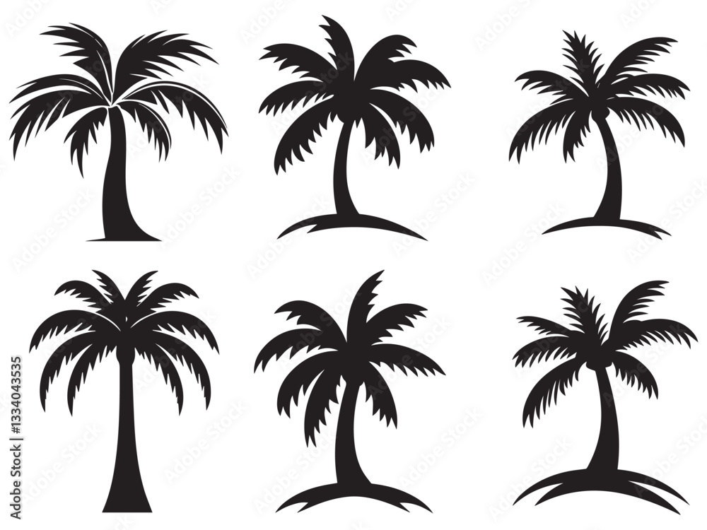 Fototapeta premium Palm Tree Vector Set Illustration