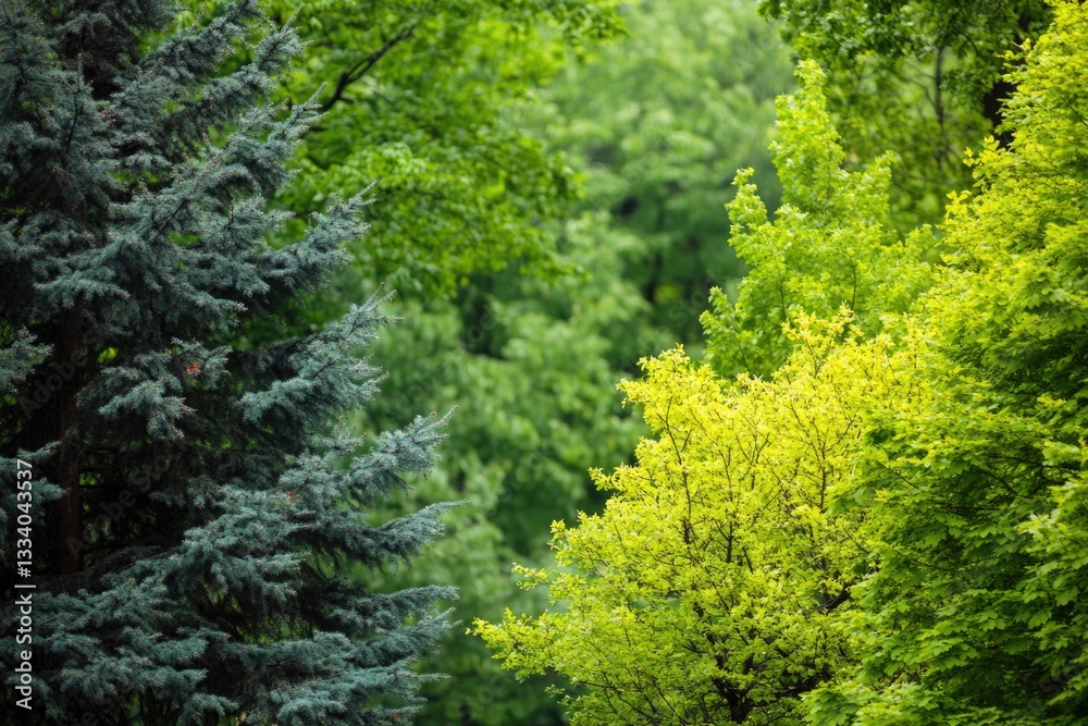 Two coniferous trees growing close together, possibly in a forest or park Two coniferous trees growing close together, possibly in a forest or park