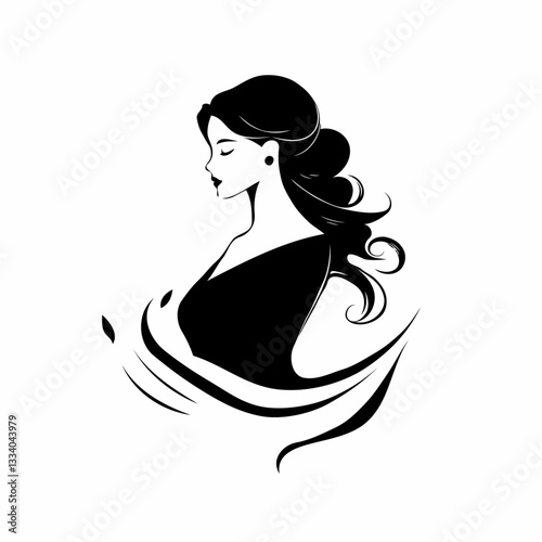 Woman Silhouette with Abstract Design