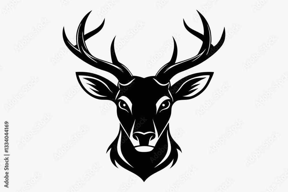 deer head line art silhouette vector illustration deer head line art silhouette vector illustration