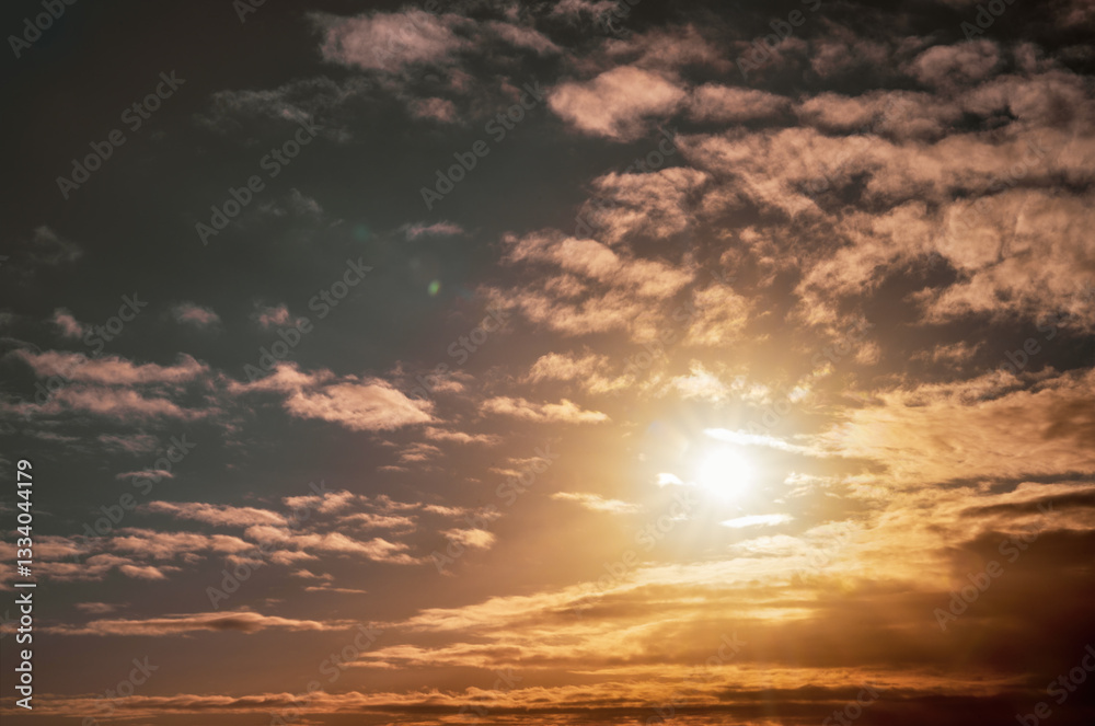 Obraz premium Sky Overlay. Beautiful bright sky with fluffy clouds. Nature sky with transparent background..