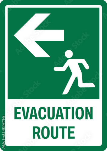 emergency and first aid safety signs v2 uppercase text_evacuation route_portrait size a4/a3/a2/a1	 
