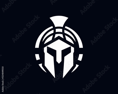 Spartan logo design icon symbol vector illustration. Spartan warrior helmet logo design template