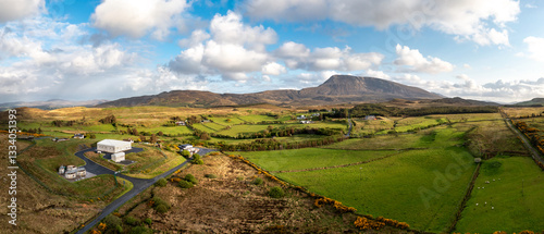 Aerial view of the water treatment plant at Kildarragh in County Donegal, Republic of Ireland photo
