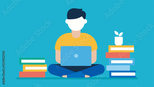 Financial Guidance An individual sitting in front of a stack of financial books and a laptop illustrating the importance of researching and understanding peertopeer lending before