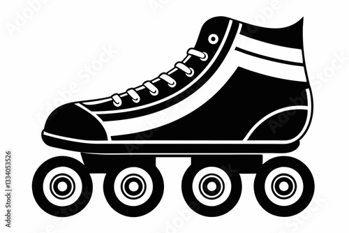 roller skates line art silhouette vector illustration