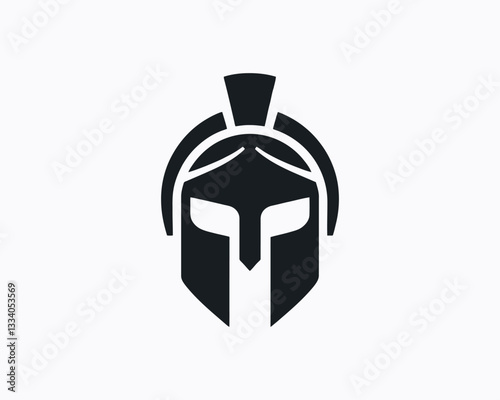 Spartan logo design icon symbol vector illustration. Spartan warrior helmet logo design template