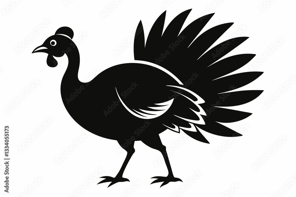 Fototapeta premium turkey line art silhouette vector illustration