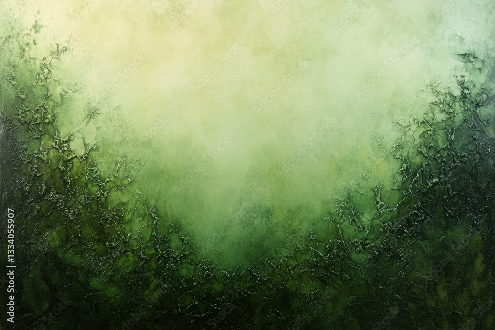 Obraz premium Lush green abstract background with textured layers, capturing the essence of nature in a calming, earthy palette perfect for wellness themes
