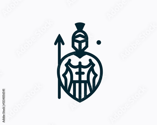 Spartan warrior logo design icon symbol vector illustration.