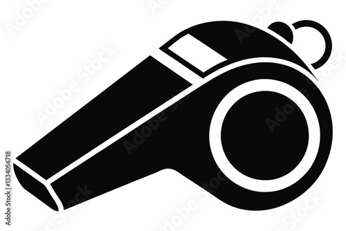whistle icon line art silhouette vector illustration