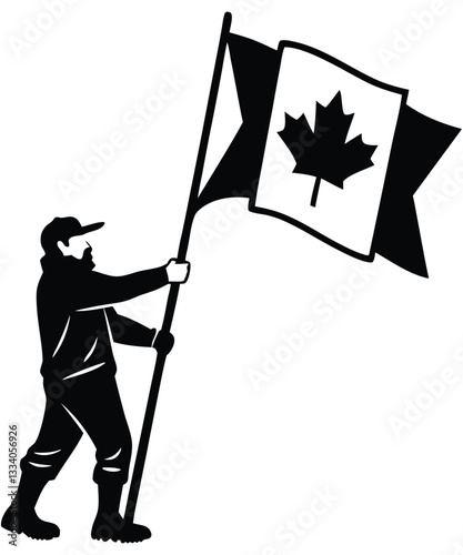 Iconic Maple Leaf Flag Held High in Canadian Pride Moment
