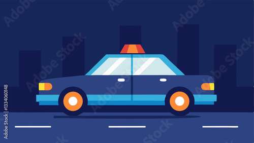 Police Vehicle A police car parked on the scene with its lights flashing emphasizing the urgency and seriousness of the operation.
