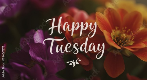 Happy Tuesday Red Floral