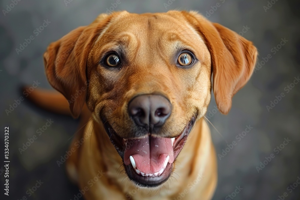 Close-up Studio Portrait of a Adorable Brown Dog with Isolated Background and Natural Lighting, Symbolizing Care, Education, Training, and Pet Ownership. Close-up Studio Portrait of a Adorable Brown Dog with Isolated Background and Natural Lighting, Symbolizing Care, Education, Training, and Pet Ownership.