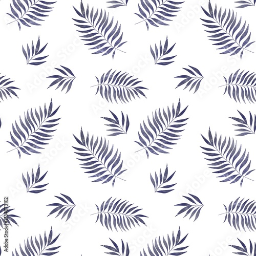 Wallpaper Mural Elegant seamless floral background featuring detailed leaves in subtle tones Torontodigital.ca