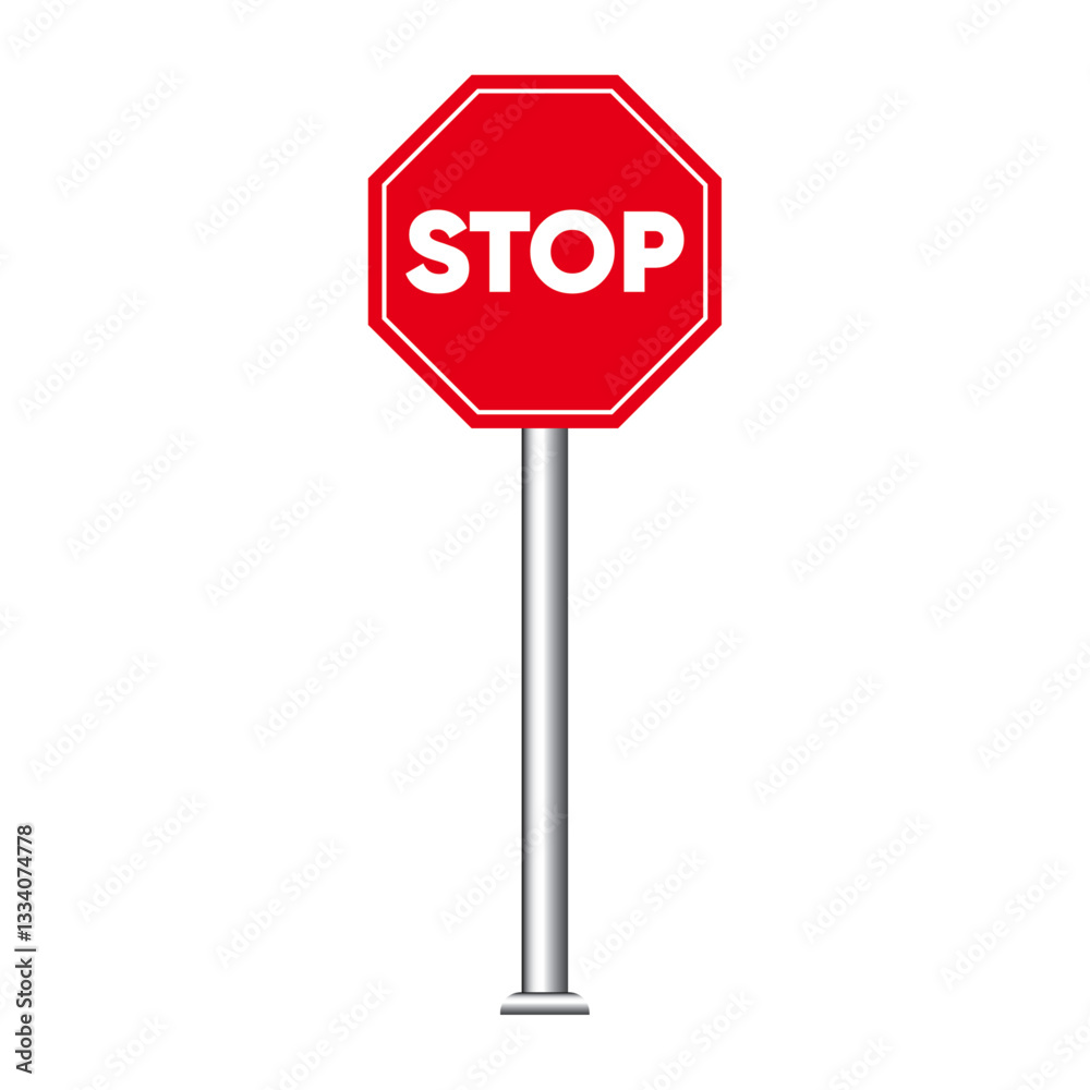 Stop Sign Vector - Traffic Road Safety Symbol Stop Sign Vector - Traffic Road Safety Symbol