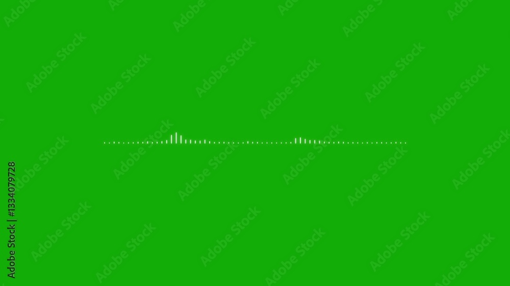 Audio wave spectrum animation video. Audio spectrum animation, music waveform, sound wave audio wave from isolated on green background. 4K