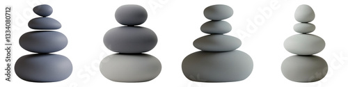 Panel kuchenny z motywem Smooth gray stone stacks symbolize zen and balance, evoking calmness