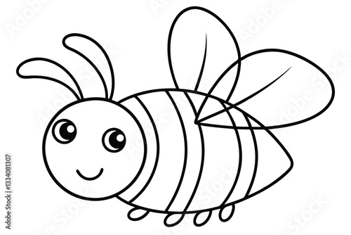 A charming illustration of a friendly bee, perfectly outlined with playful details, ready to bring joy to any project. 