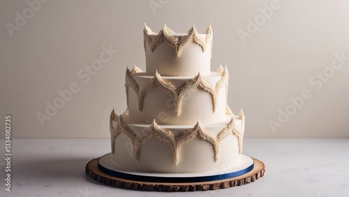 Elegant Minimalist Wedding Cake – Artisan White Fondant Design