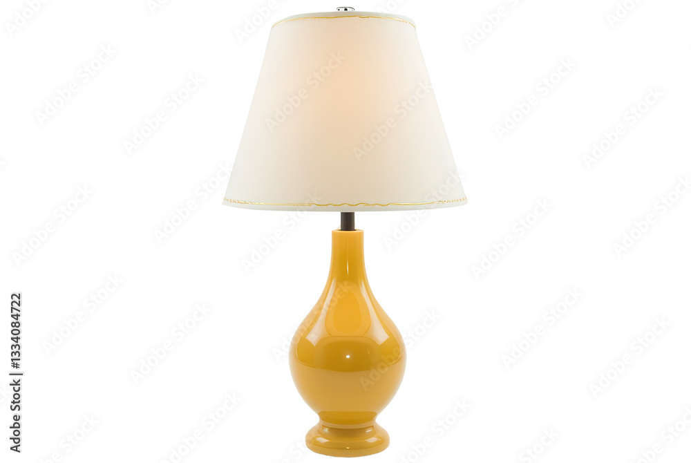 Bright Yellow Table Lamp with Cream Shade for Home Decor Accent Bright Yellow Table Lamp with Cream Shade for Home Decor Accent