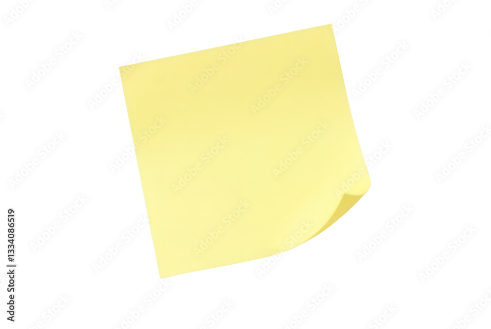 Yellow Sticky Note Isolated on White Background for Notes and Reminders Yellow Sticky Note Isolated on White Background for Notes and Reminders