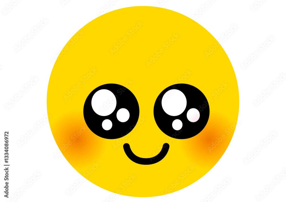 Fototapeta premium スマイル,ニコニコ,笑顔,顔,かわいい,顔文字,絵文字,マーク,ニコちゃん,優しい,黄色,表情,アイコン,にっこり,うるうる,笑う,記号,単体,気持ち,明るい,シンボル,ポップ,シンプル,丸,イラスト,幸せ,幸福,感情,ピクト,表示,人物,円,ワンポイント,ポイント,デザイン,商用フリー,フリー素材,素材