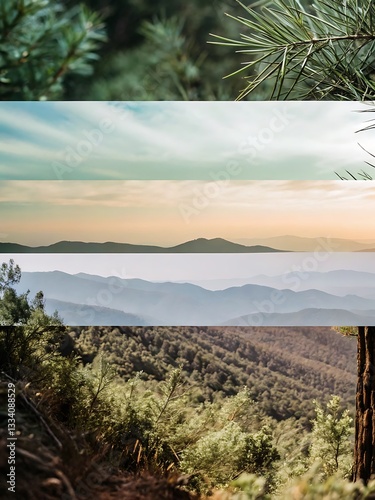 Soft Misty Mountain Layers – Dreamy Pastel Nature Scene