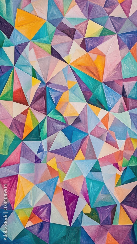 Fototapeta premium Structured yet fluid pastel triangle tessellation, a mix of order and creativity