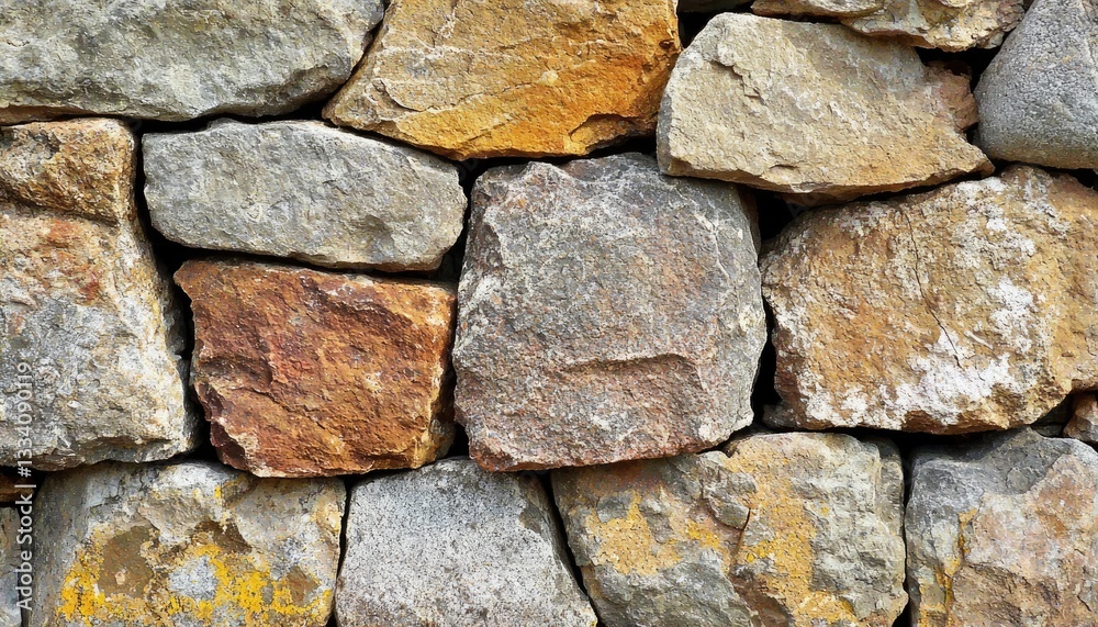 A closeup view of a textured stone wall structure A closeup view of a textured stone wall structure