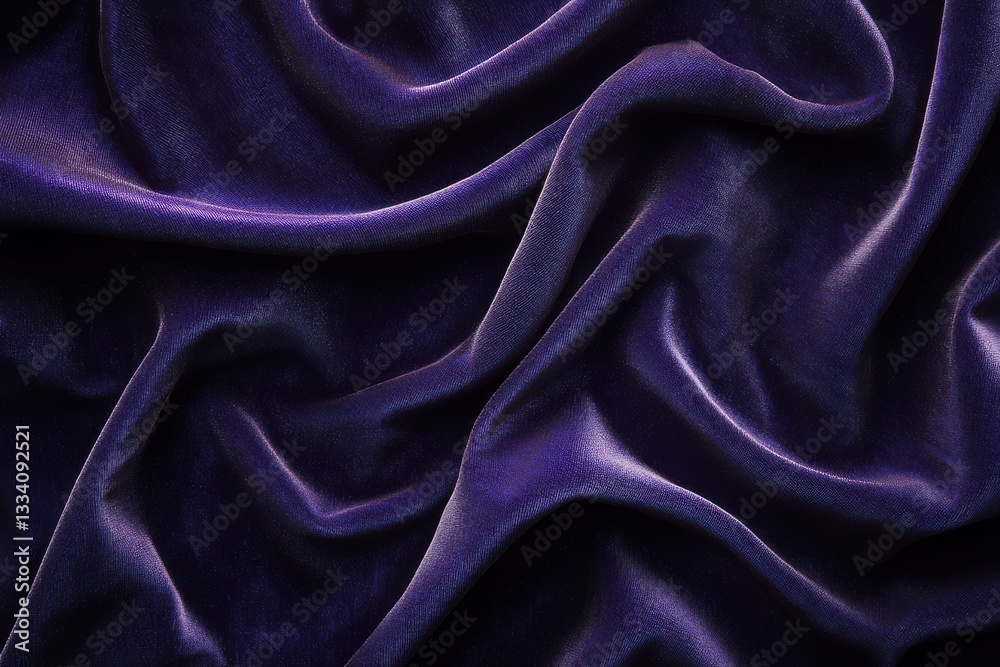 Fototapeta premium Dark Purple Fabric Draped Luxurious Texture Background,