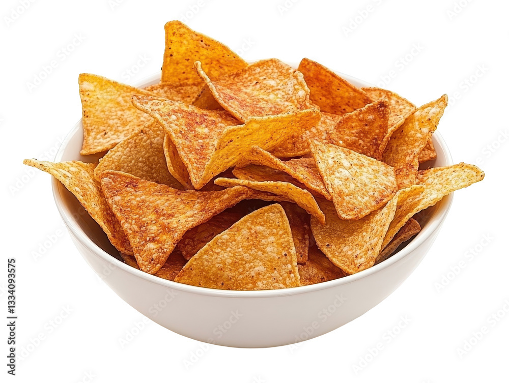 Isolated Bowl of Tortilla Chips Isolated Bowl of Tortilla Chips