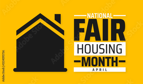 National Fair Housing Month geometric shape pattern background banner or poster design template. observed every year in  April. Holiday concept. Use to any Template, card, poster, placard, template.