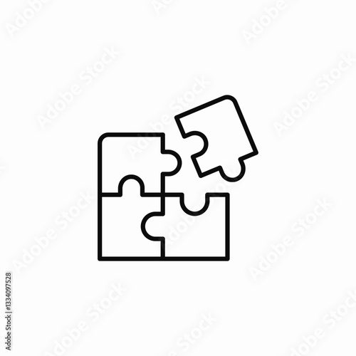 puzzle piece connect icon sign vector