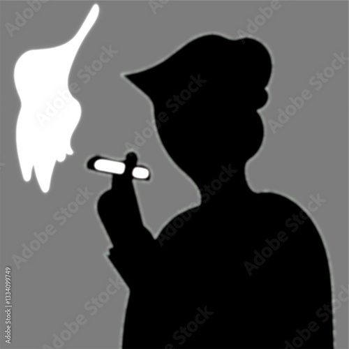 No smoking concept bad habit health illustration black silhouette