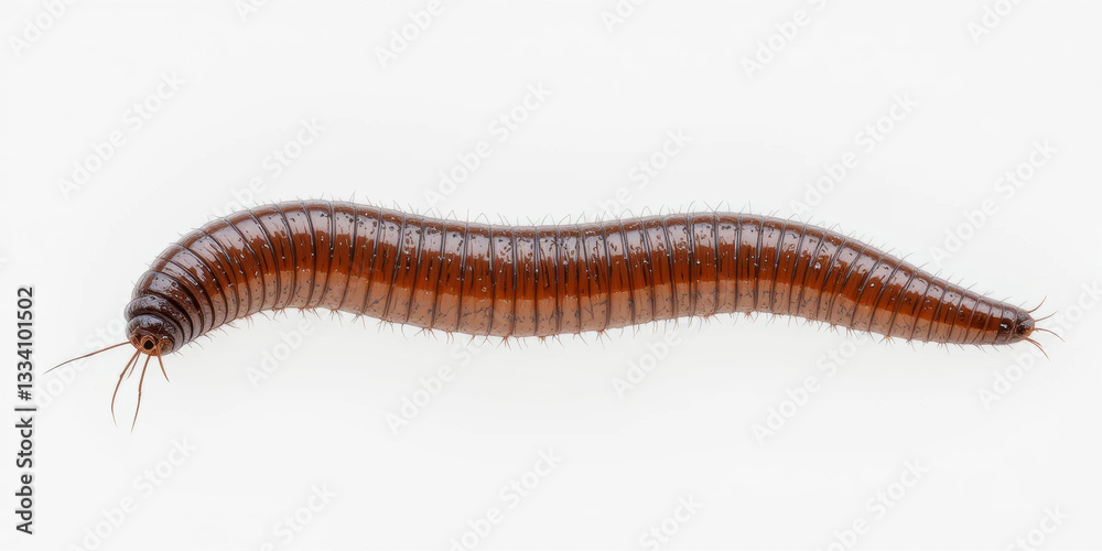 an earthworm on a white background . Being an important element of the ecosystem, it helps to improve the soil structure. an earthworm on a white background . Being an important element of the ecosystem, it helps to improve the soil structure.