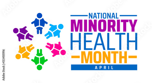 national minority health month background banner or poster design template. observed every year in  April. Holiday concept. Use to any Template, card, poster, placard, template.