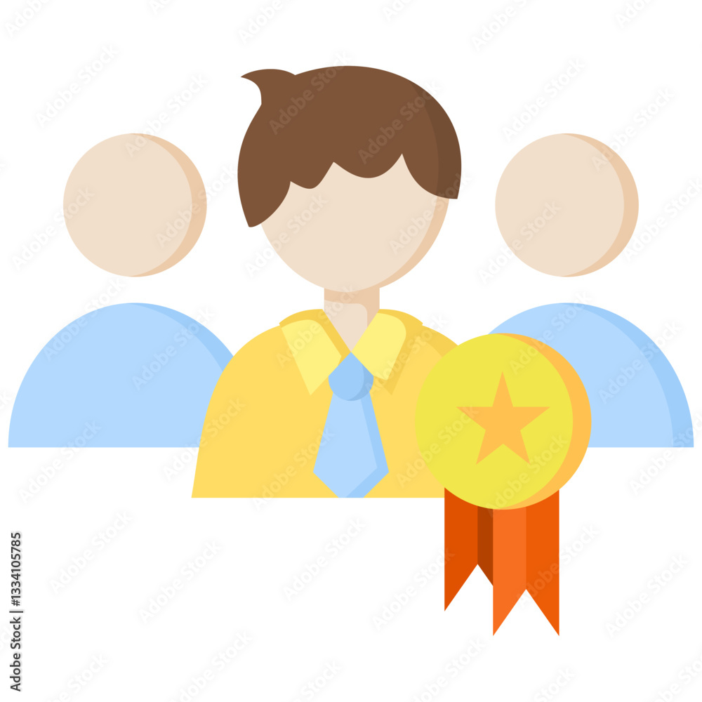 Team Leader icon in Flat Color Style. Simple Vector Design. Simple Vector Flat Icon Team Leader icon in Flat Color Style. Simple Vector Design. Simple Vector Flat Icon