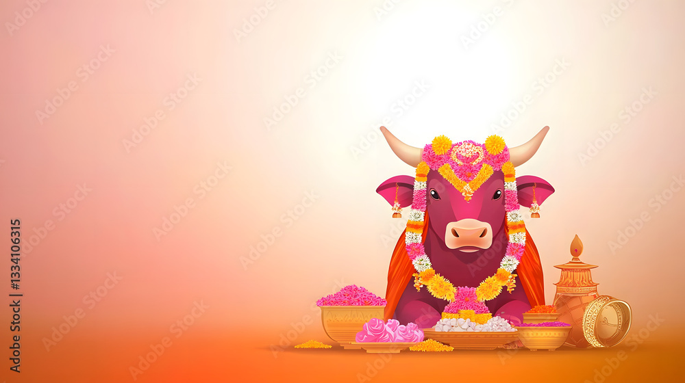 Holi Cow Festival banner with bright pink and orange colors, celebrating the vibrant and colorful festival of Holi with joyful themes.
Holi Cow Festival banner with bright pink and orange colors, celebrating the vibrant and colorful festival of Holi with joyful themes.