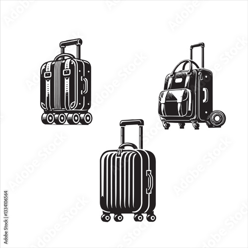 Duffel Roller Bag Vector Illustration – Travel Luggage with Wheels Design