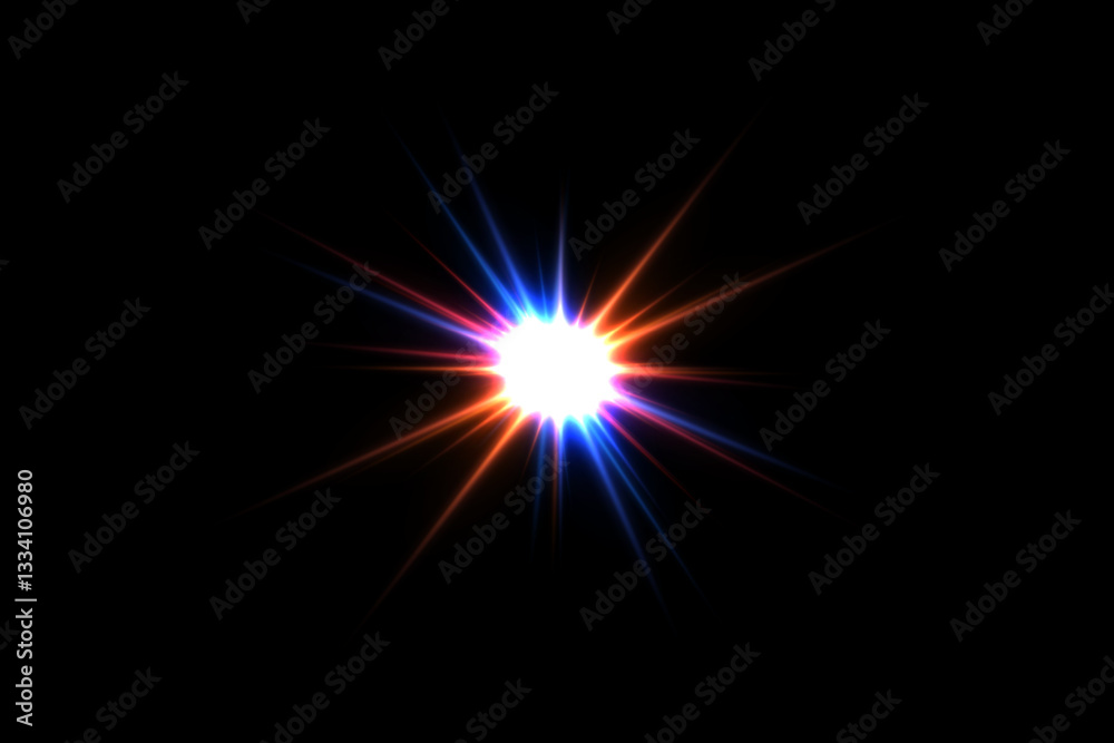 Magic light explodes, a flash of stars and rays. Vector illustration Magic light explodes, a flash of stars and rays. Vector illustration