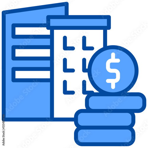 Investment icon in Blue Color Style. Simple Vector Design. Simple Vector Flat Icon