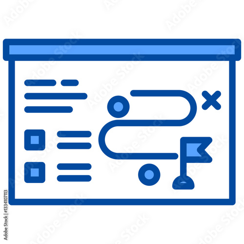 Tactical icon in Blue Color Style. Simple Vector Design. Simple Vector Flat Icon